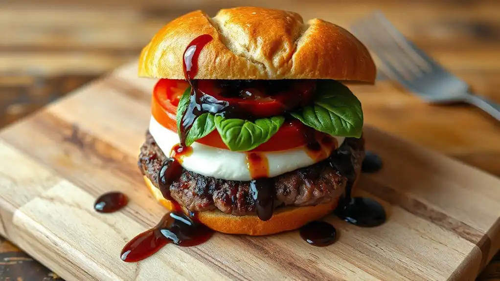 caprese inspired burger creation