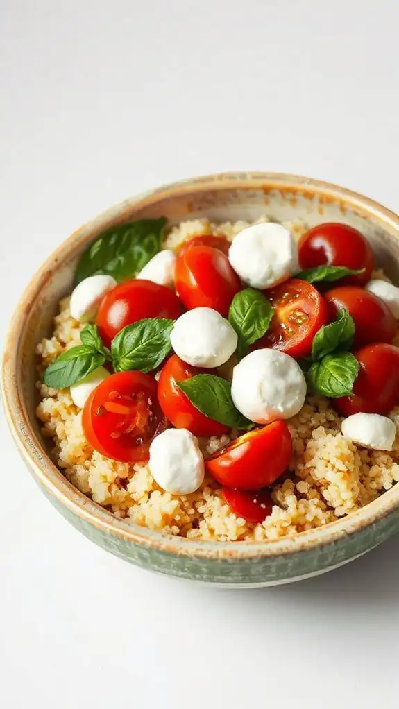 caprese inspired couscous dish