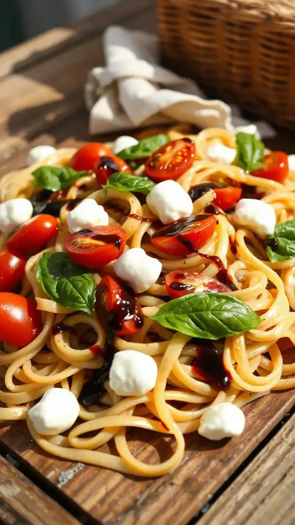 caprese inspired pasta salad