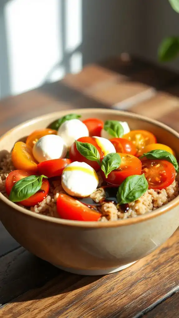 caprese inspired rice bowl