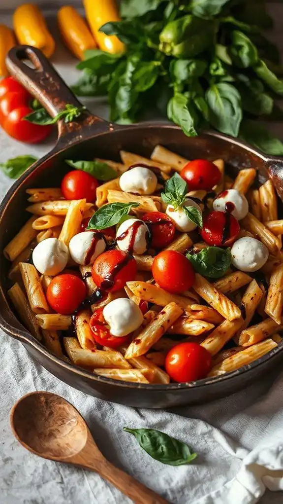 caprese pasta skillet recipe caprese pasta skillet recipe