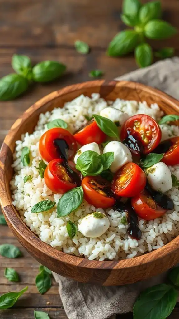 caprese rice bowl delight