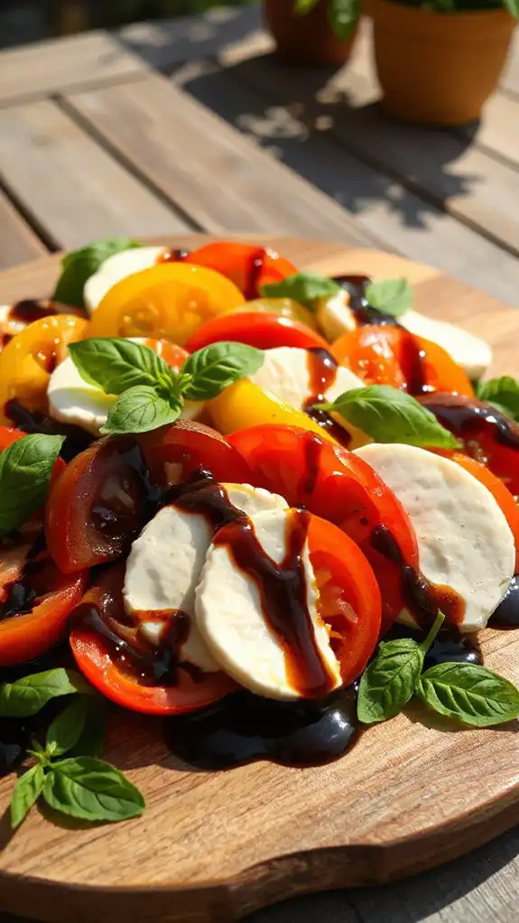 caprese salad with glaze