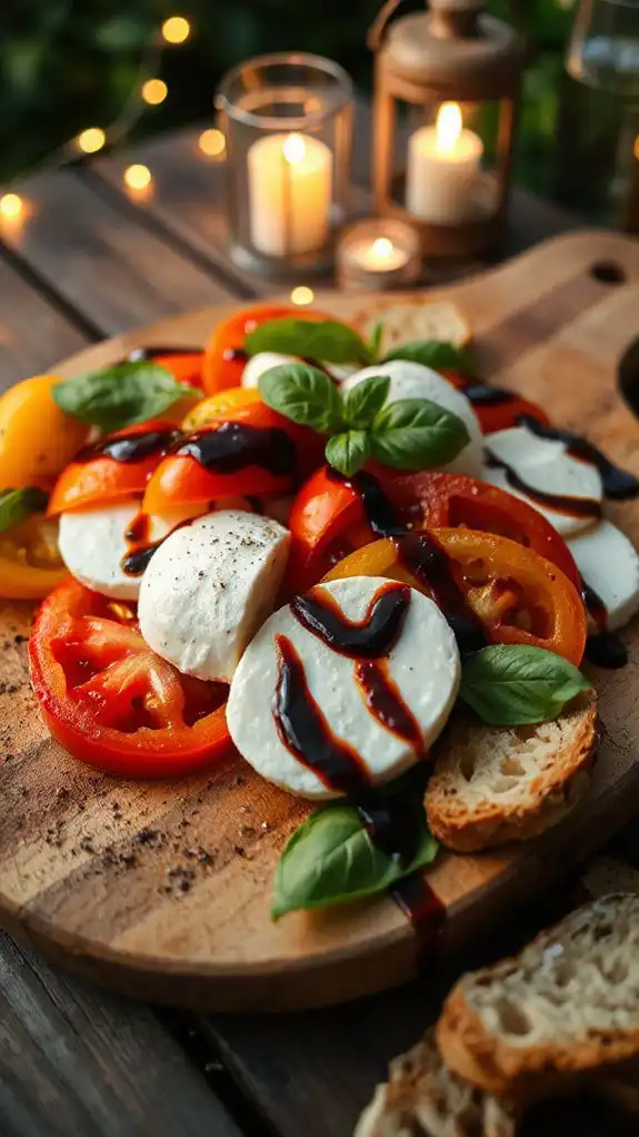 caprese salad with glaze