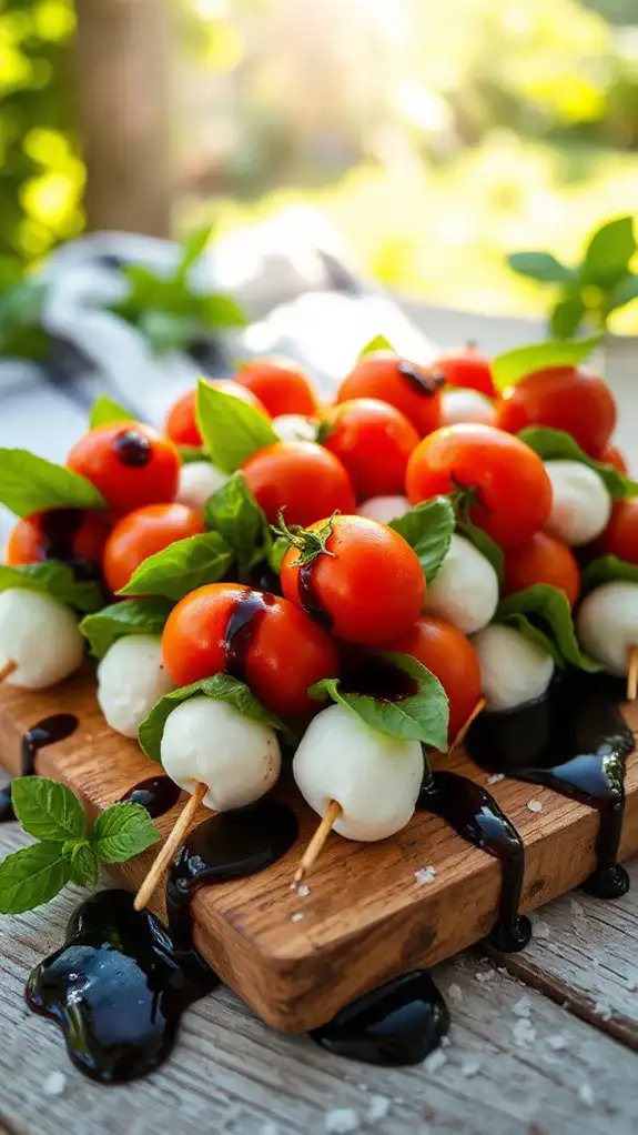 caprese skewers with balsamic