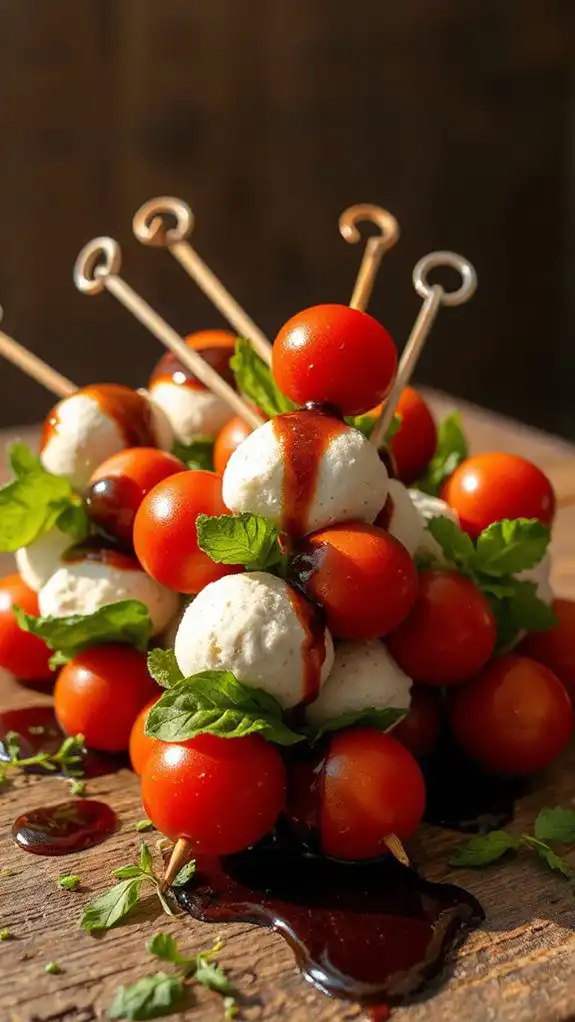 caprese skewers with balsamic
