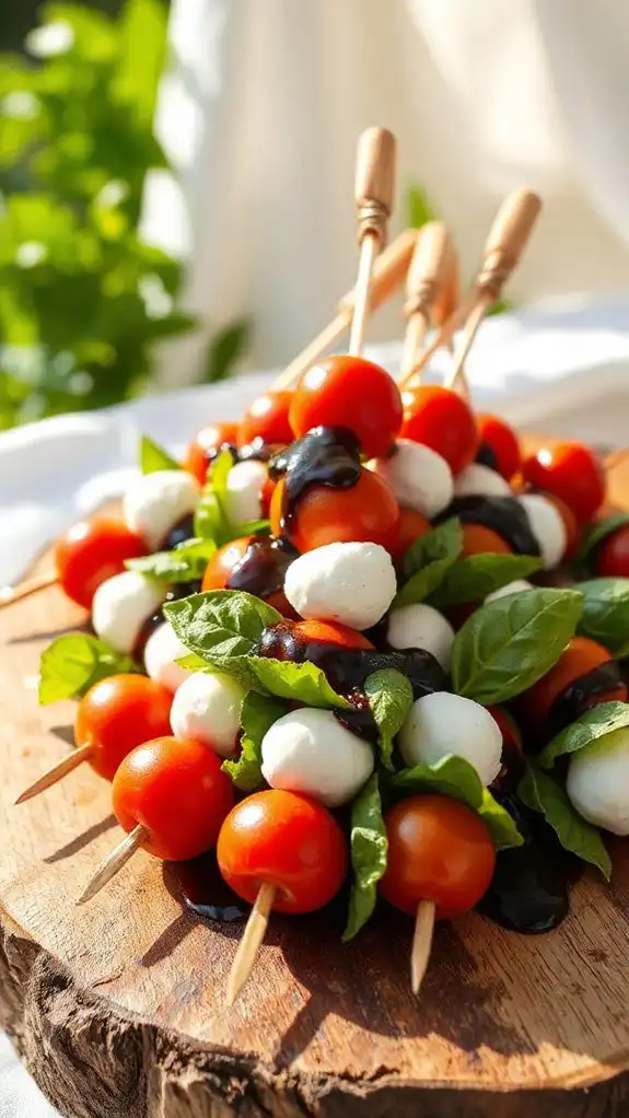 caprese skewers with glaze