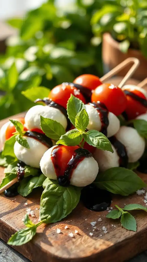 caprese skewers with glaze
