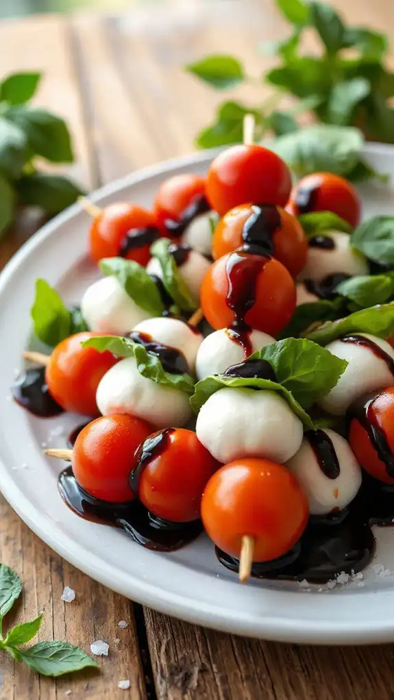 caprese skewers with glaze caprese skewers with glaze