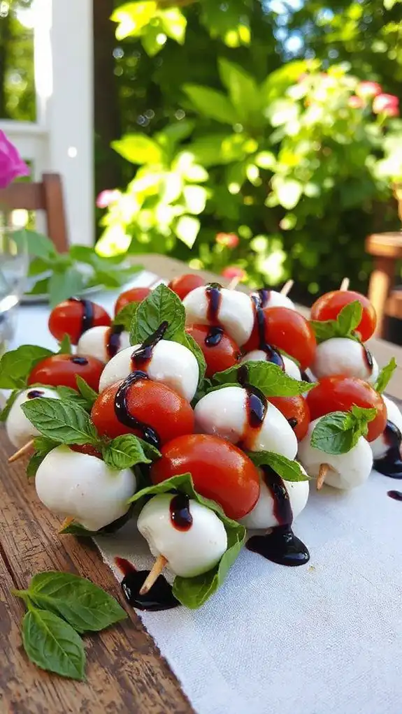 caprese skewers with glaze