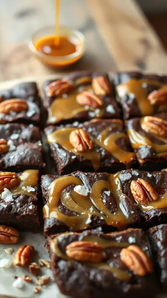 caramel brownies with pecans