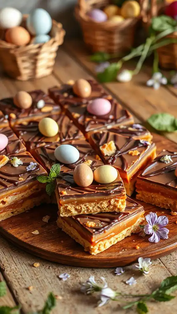 caramel filled honeycomb dessert bars