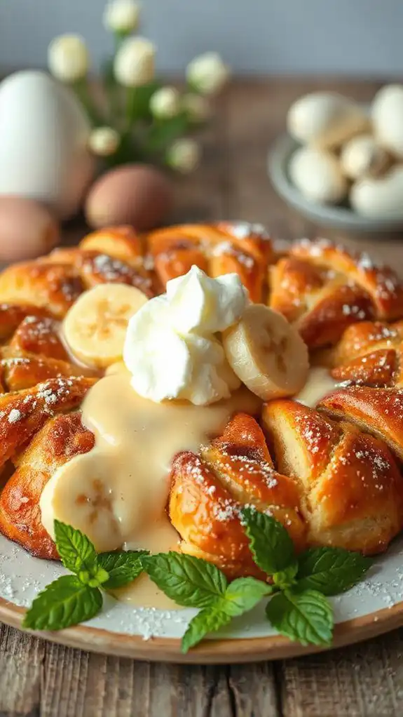 caramelized banana bread pudding