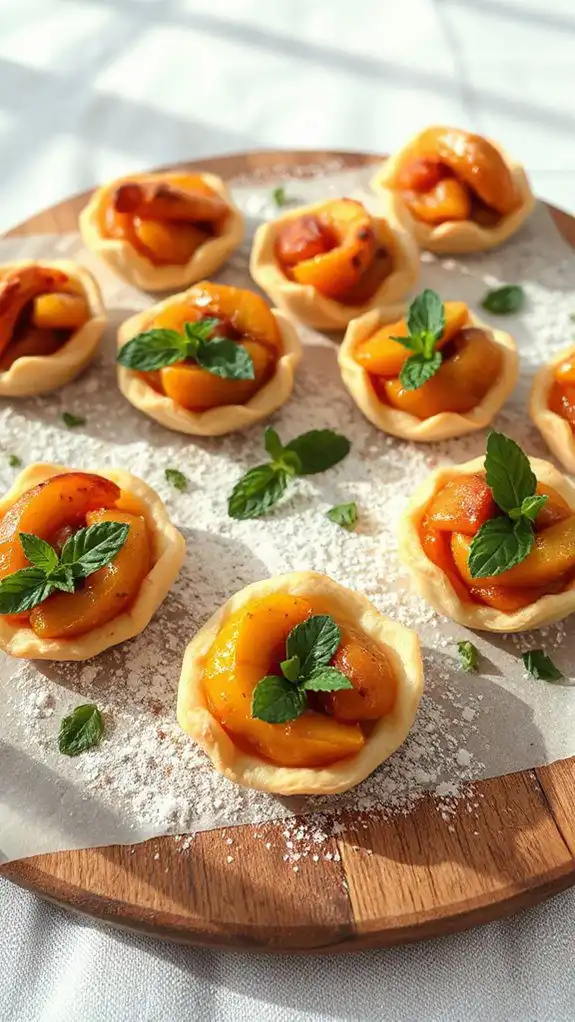 caramelized peach dessert bites