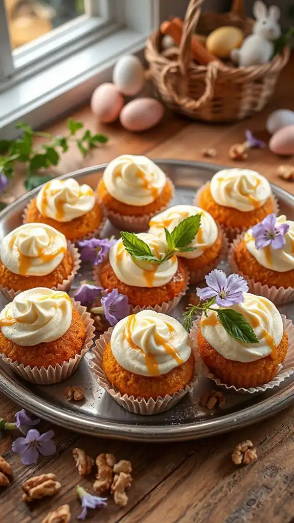 carrot cakes with caramel