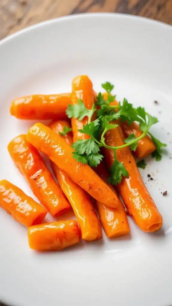 carrots coated in honey