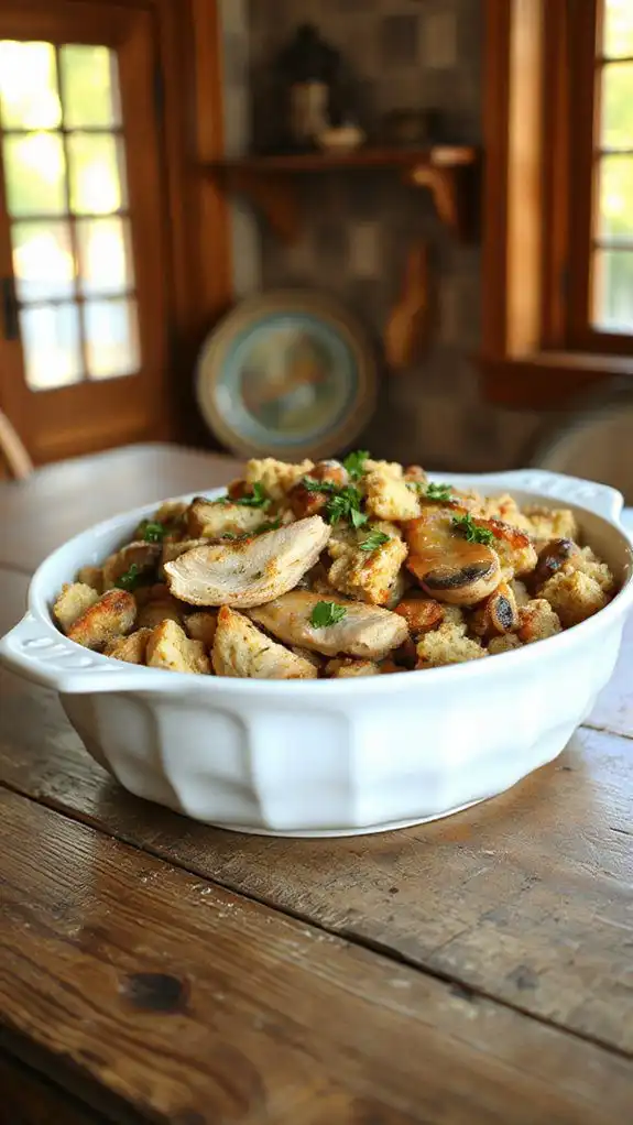 casserole with chicken stuffing