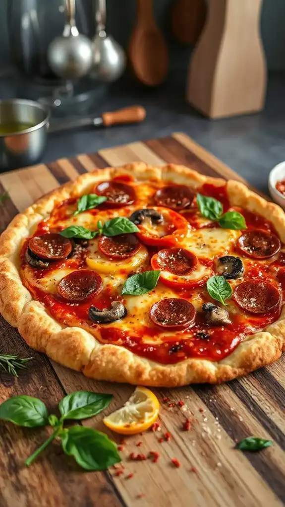 cauliflower pizza with marinara