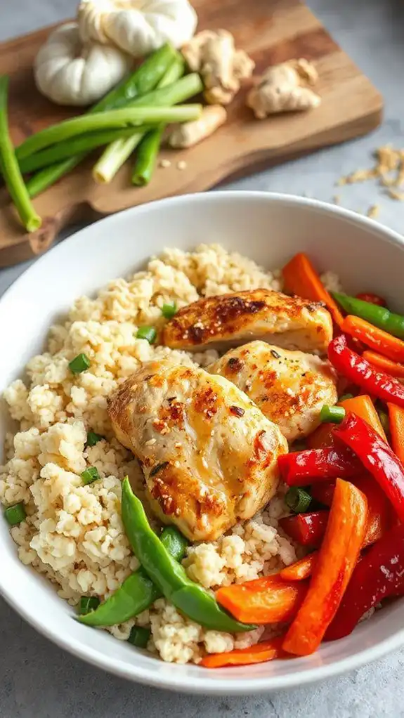 cauliflower rice chicken stir fry