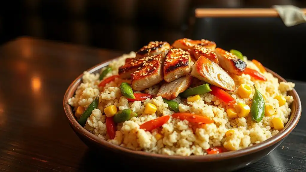 cauliflower rice with teriyaki cauliflower rice with teriyaki