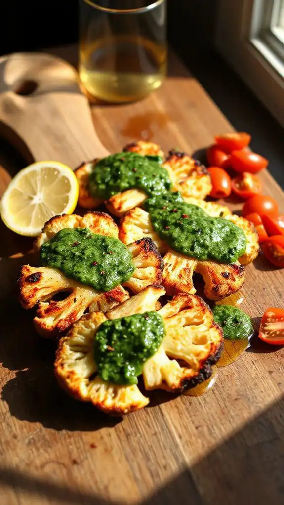 cauliflower steak with chimichurri