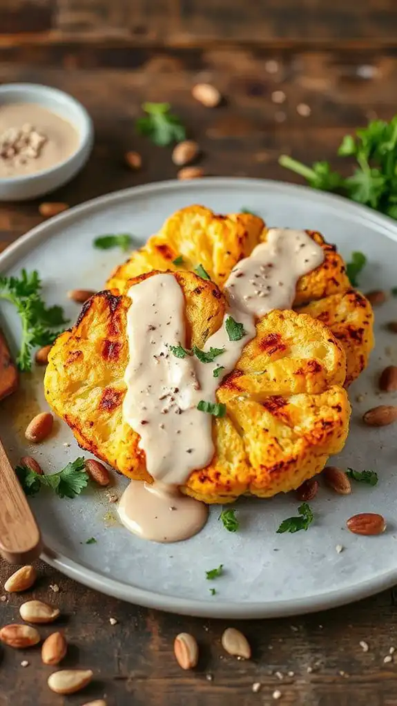 cauliflower steaks with tahini