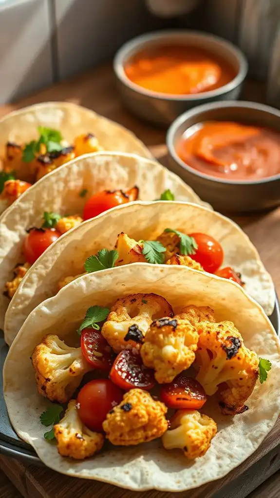 cauliflower tacos with sauce