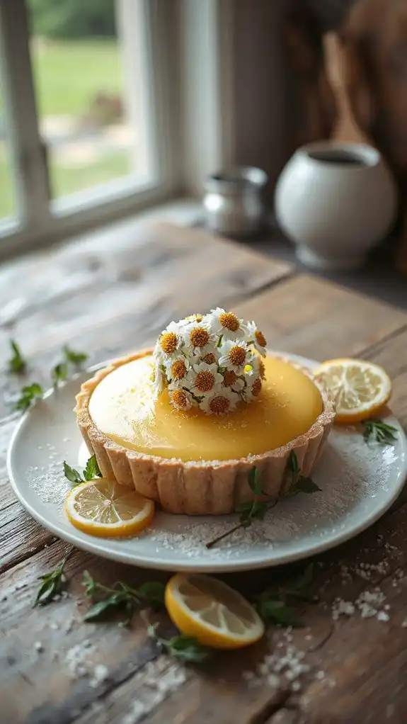 chamomile infused lemon dessert