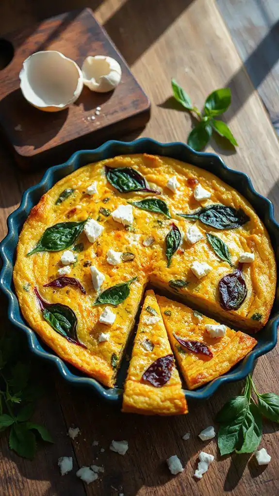 chard and feta omelette