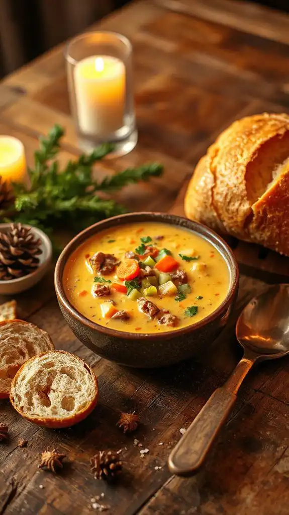cheddar filled hamburger soup recipe