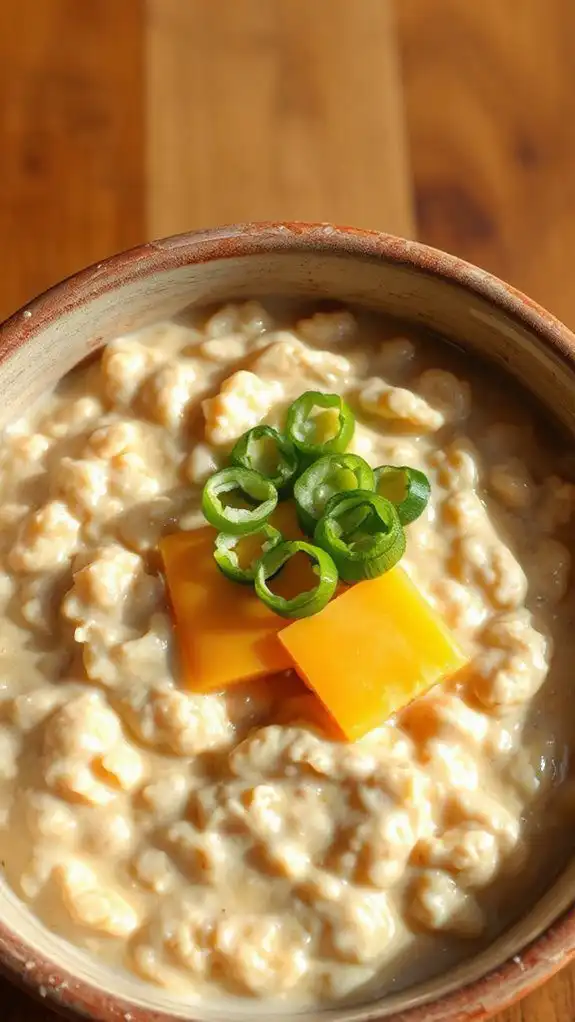 cheddar scallion savory oatmeal