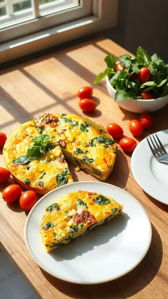 cheese and spinach egg dish