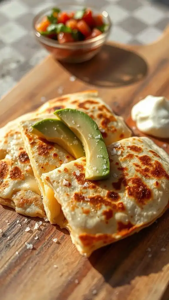 cheese quesadillas with avocado