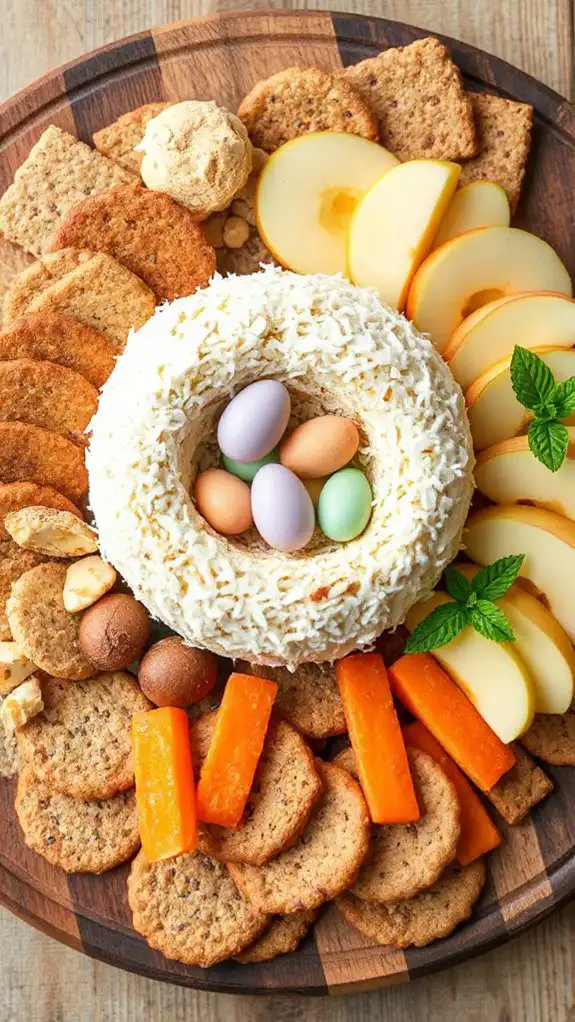 cheeseball with fruits and nuts