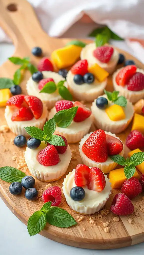 cheesecake bites with fruit