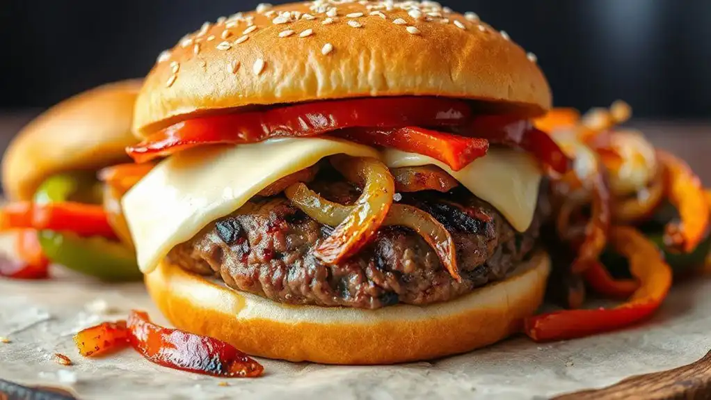 cheesesteak inspired burger creation
