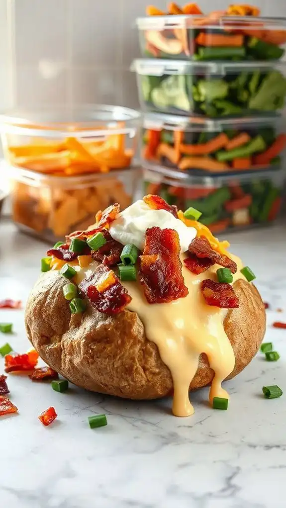 cheesy bacon stuffed potato