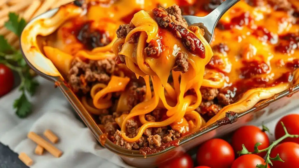 cheesy bbq noodle casserole