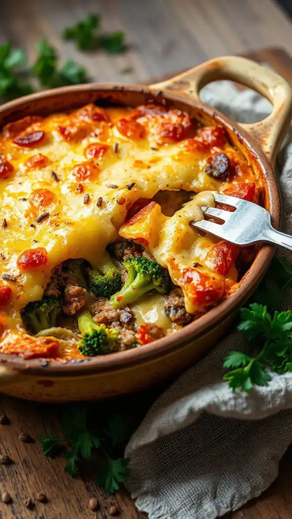 cheesy beef broccoli casserole