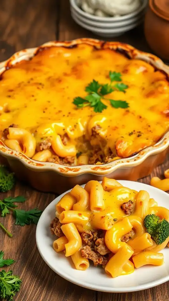 cheesy beef macaroni dish cheesy beef macaroni dish
