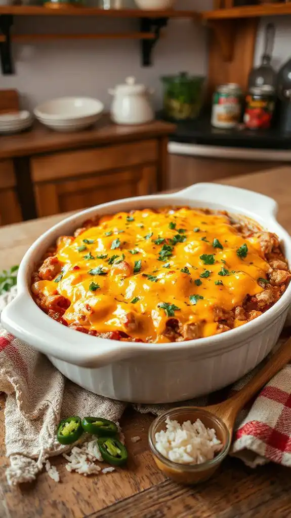 cheesy beef rice casserole