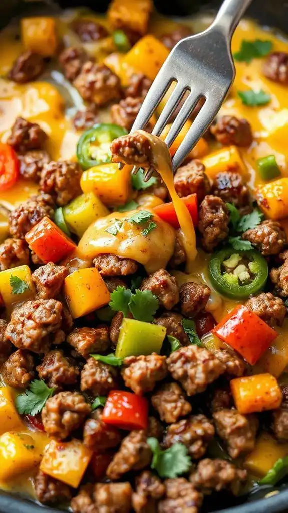 cheesy beef taco skillet