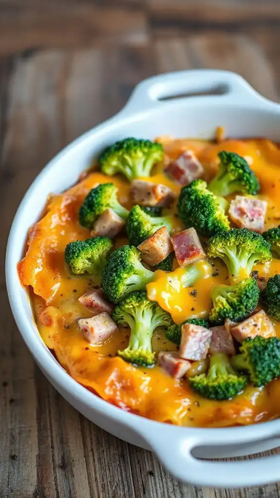 cheesy broccoli ham casserole