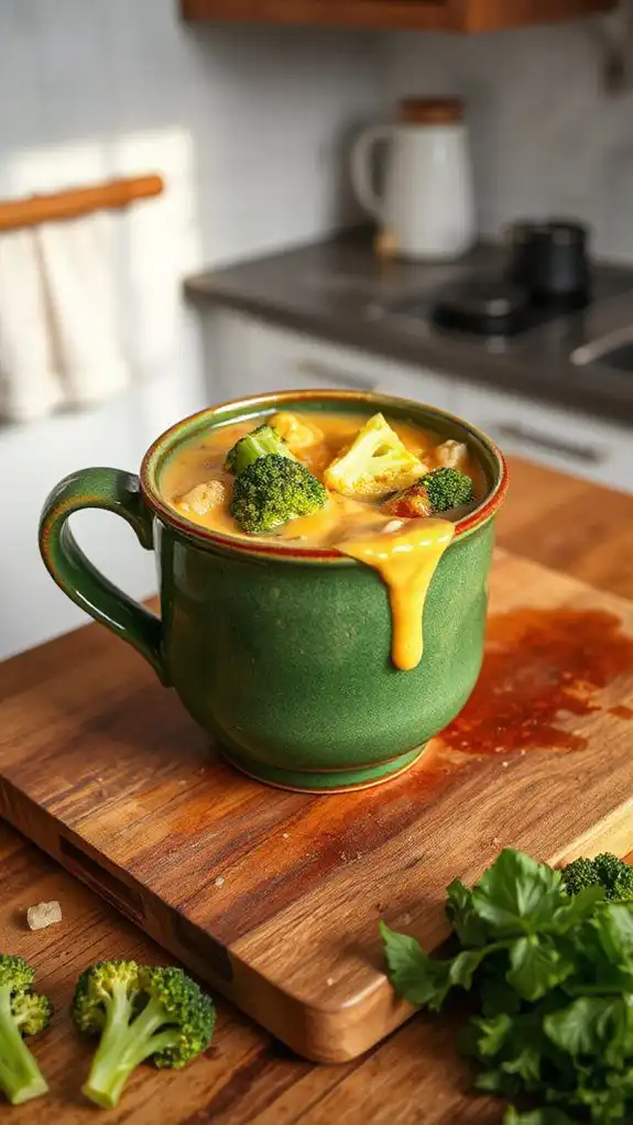 cheesy broccoli rice soup