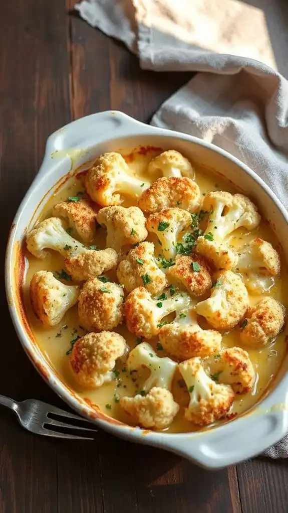 cheesy cauliflower casserole dish