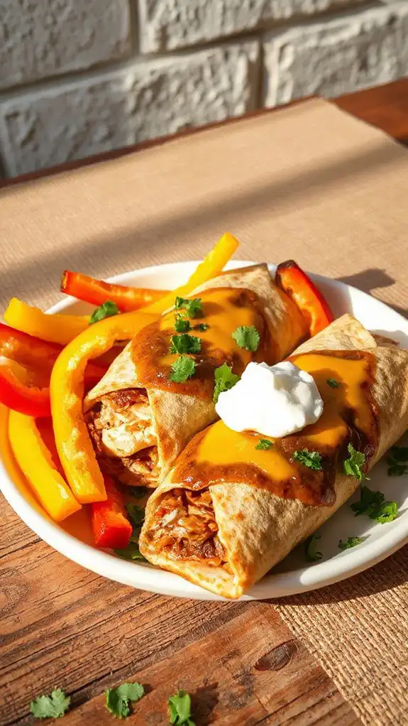 cheesy chicken filled burritos cheesy chicken filled burritos