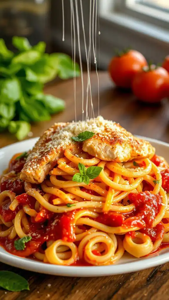 cheesy chicken pasta dish