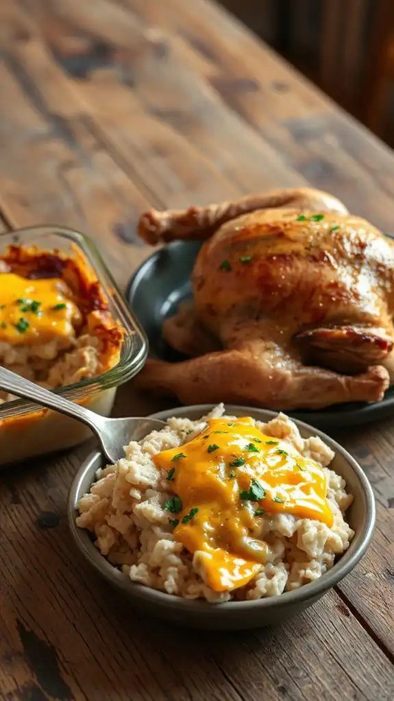 cheesy chicken rice bake