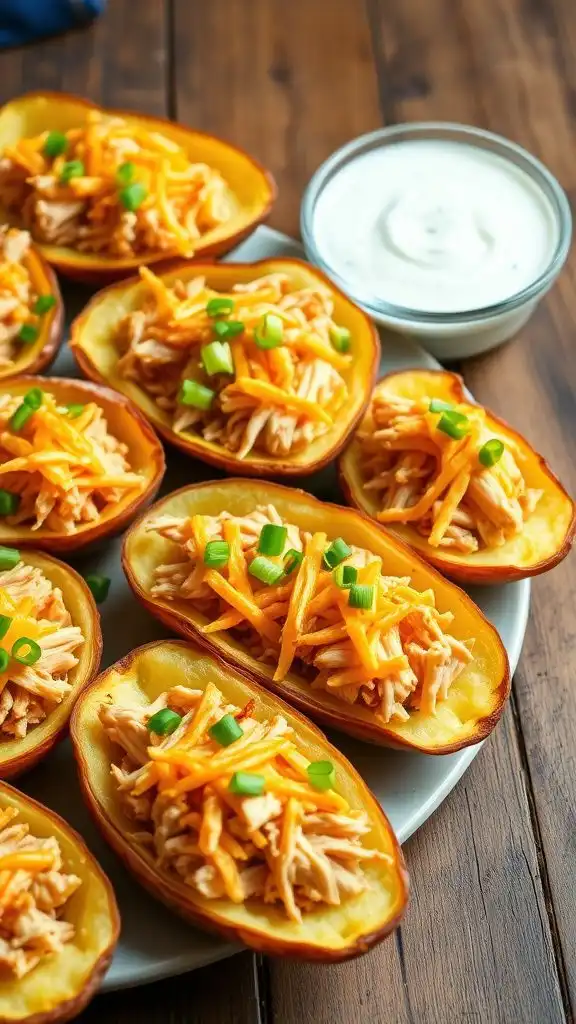 cheesy chicken stuffed potatoes