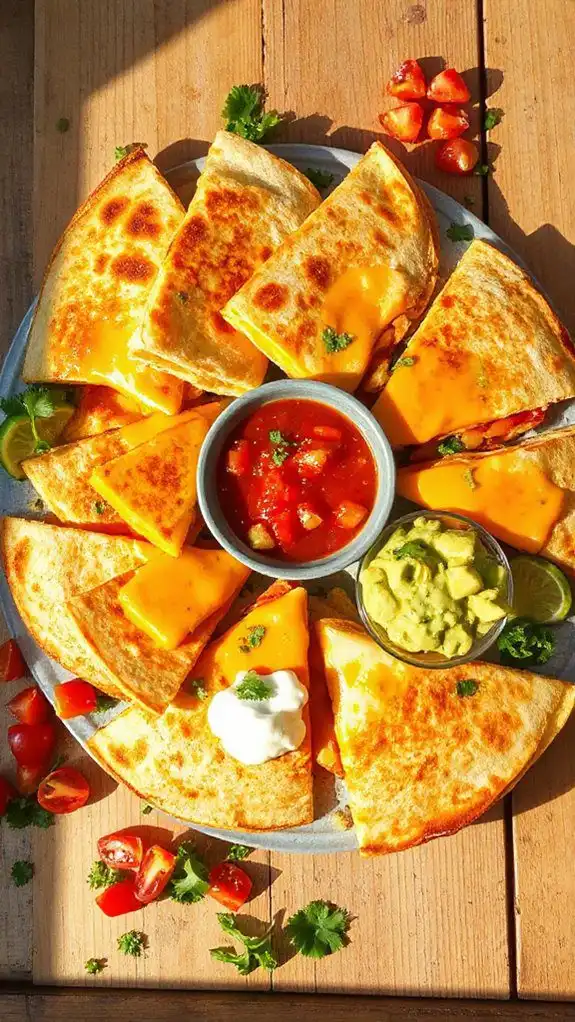cheesy chicken stuffed quesadillas